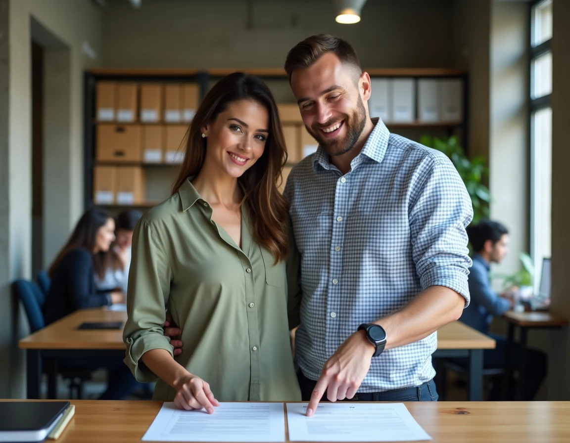 Deux collègues analysant une fiche de paie et la grille salariale de la convention collective 66
